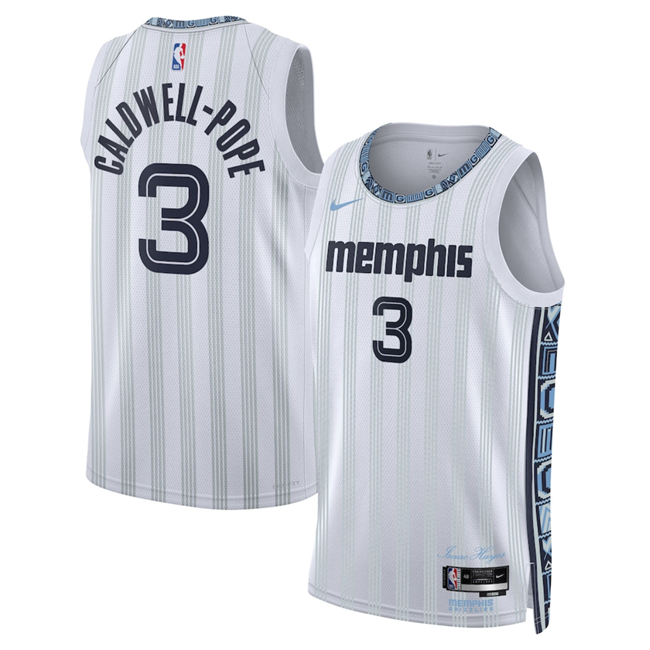 Men's Memphis Grizzlies #3 Kentavious Caldwell-Pope White 2025/26 City Edition Stitched Basketball Jersey